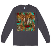Smoke horses with roses seamless pattern Long Sleeve Tee - HRA Design Shop