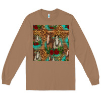Toasted Coconut horses with roses seamless pattern Long Sleeve Tee - HRA Design Shop