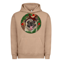 Pigment Burro Christmas Pug With Leopard Urban Hoodie - RanaPortraitStore