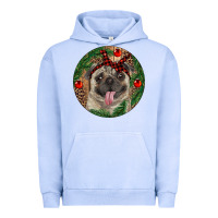 Pigment Grape Ice Christmas Pug With Leopard Urban Hoodie - RanaPortraitStore