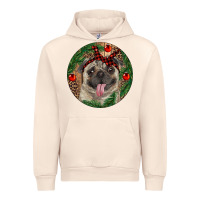 Sandshell Christmas Pug With Leopard Urban Hoodie - RanaPortraitStore