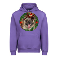 Tulip Christmas Pug With Leopard Urban Hoodie - RanaPortraitStore