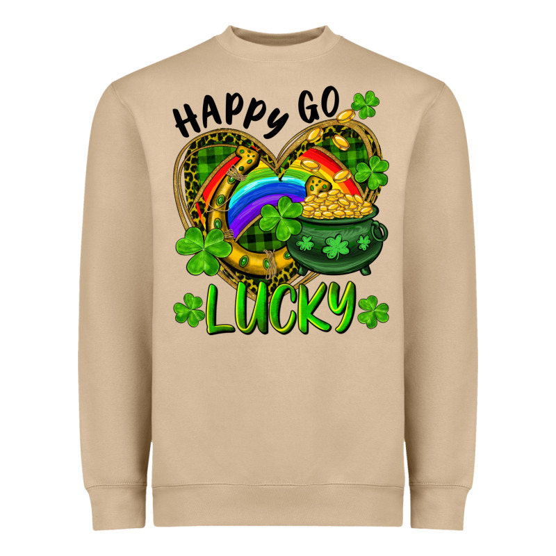 Happy Go Lucky Pot Of Gold And Rainbow Heart Heavyweight Sweatshirt by RanaPortraitStore | Teevron