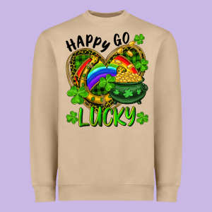 Happy Go Lucky Pot Of Gold And Rainbow Heart Heavyweight Sweatshirt Designed By Ranaportraitstore
