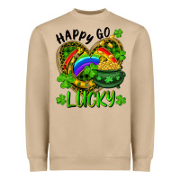 Mushroom Happy Go Lucky Pot Of Gold And Rainbow Heart Heavyweight Sweatshirt - RanaPortraitStore