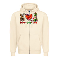 Sandshell peace love wine Zipper Hoodie - AdoDesignShop