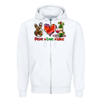 White peace love wine Zipper Hoodie - AdoDesignShop