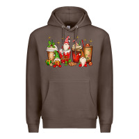 Coffee Christmas gnomes coffee cups Premium Hoodie - MaliasSmallBusiness