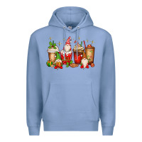 Colony Blue Christmas gnomes coffee cups Premium Hoodie - MaliasSmallBusiness
