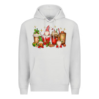 Dove Grey Christmas gnomes coffee cups Premium Hoodie - MaliasSmallBusiness