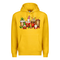 Lemon Christmas gnomes coffee cups Premium Hoodie - MaliasSmallBusiness