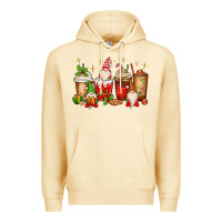 Pina Colada Christmas gnomes coffee cups Premium Hoodie - MaliasSmallBusiness