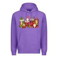 Purple Christmas gnomes coffee cups Premium Hoodie - MaliasSmallBusiness