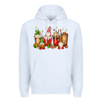 White Christmas gnomes coffee cups Premium Hoodie - MaliasSmallBusiness