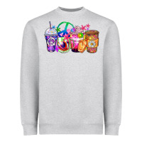 Heather Grey hippie coffee cups Heavyweight Sweatshirt - Zillion Design Studio