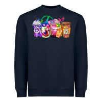 Navy hippie coffee cups Heavyweight Sweatshirt - Zillion Design Studio