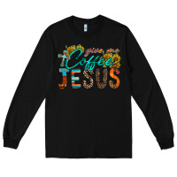 Black give me coffee jesus Long Sleeve Tee - RacoonDesign