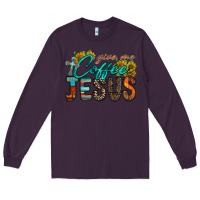 Plum give me coffee jesus Long Sleeve Tee - RacoonDesign