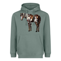 Sage Mustang Horse Heavyweight Hoodie - LillyAllenDesigns