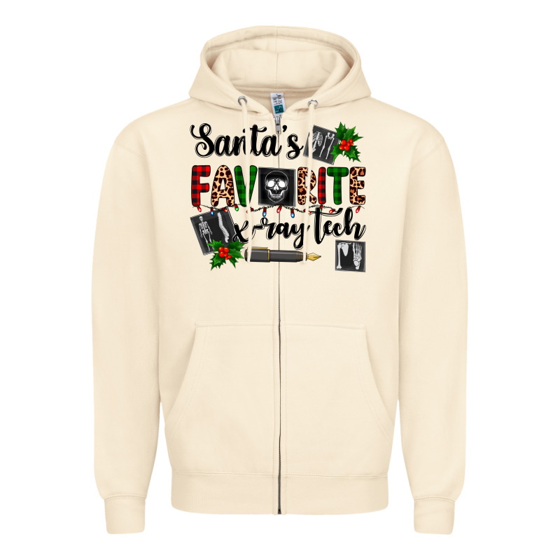 Santa's Favorite X Ray Tech Zipper Hoodie by AdoDesignShop | Teevron
