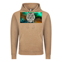 Vintage Coffee white tiger forest license plate Vintage Hoodie - RanaPortraitStore