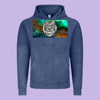 Vintage Hoodie white tiger forest license plate