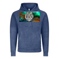 Vintage Denim white tiger forest license plate Vintage Hoodie - RanaPortraitStore