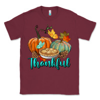Burgundy thankful pumpkins Classic Tee - BundleAndBundleShop