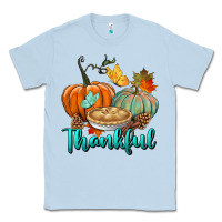 Dusty Blue thankful pumpkins Classic Tee - BundleAndBundleShop