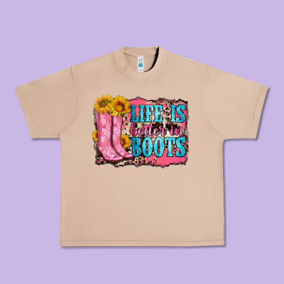Life Is Better In Boots Urban Heavy Tee Designed By Zillion Design Studio