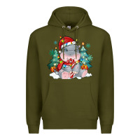 Cute Christmas Hippopotamus Premium Hoodie | Teevron
