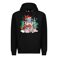 Black cute christmas hippopotamus Premium Hoodie - MaliasSmallBusiness