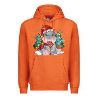 Carrot cute christmas hippopotamus Premium Hoodie - MaliasSmallBusiness