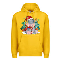 Lemon cute christmas hippopotamus Premium Hoodie - MaliasSmallBusiness