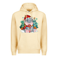 Pina Colada cute christmas hippopotamus Premium Hoodie - MaliasSmallBusiness