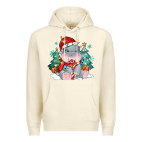 Sandshell cute christmas hippopotamus Premium Hoodie - MaliasSmallBusiness