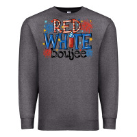 Charcoal Heather red white boujee Premium Sweatshirt - MaliasSmallBusiness