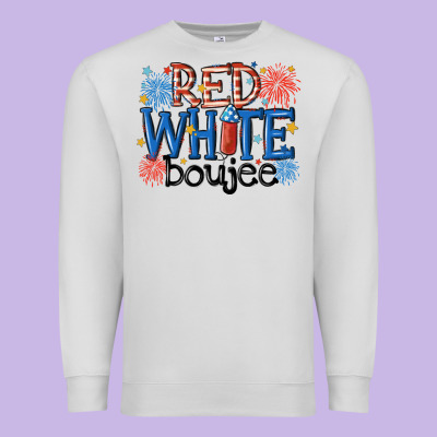 Red White Boujee Premium Sweatshirt Designed By Maliassmallbusiness