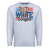 Heather Grey red white boujee Premium Sweatshirt - MaliasSmallBusiness
