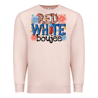 Pale Pink red white boujee Premium Sweatshirt - MaliasSmallBusiness