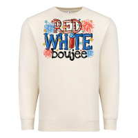 Sandshell red white boujee Premium Sweatshirt - MaliasSmallBusiness