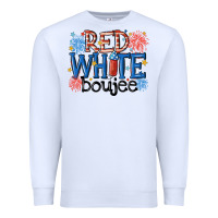 White red white boujee Premium Sweatshirt - MaliasSmallBusiness