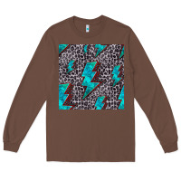 Chestnut turquoise lightning bolt seamless pattern Long Sleeve Tee - HRA Design Shop