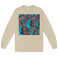 Mushroom turquoise lightning bolt seamless pattern Long Sleeve Tee - HRA Design Shop