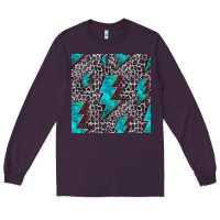 Plum turquoise lightning bolt seamless pattern Long Sleeve Tee - HRA Design Shop
