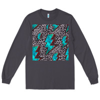 Smoke turquoise lightning bolt seamless pattern Long Sleeve Tee - HRA Design Shop