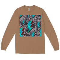 Toasted Coconut turquoise lightning bolt seamless pattern Long Sleeve Tee - HRA Design Shop