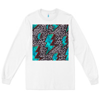 White turquoise lightning bolt seamless pattern Long Sleeve Tee - HRA Design Shop