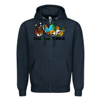 Navy peace love  bullskull Zipper Hoodie - AdoDesignShop