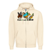 Sandshell peace love  bullskull Zipper Hoodie - AdoDesignShop